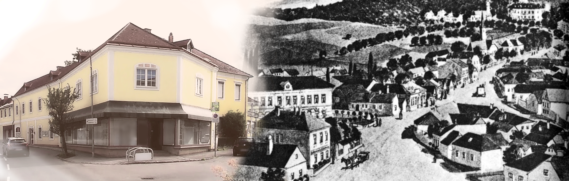Das Ganze Haus und historische Ansicht von Enzesfeld